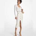 Enchanting Midi White Chambray Dress